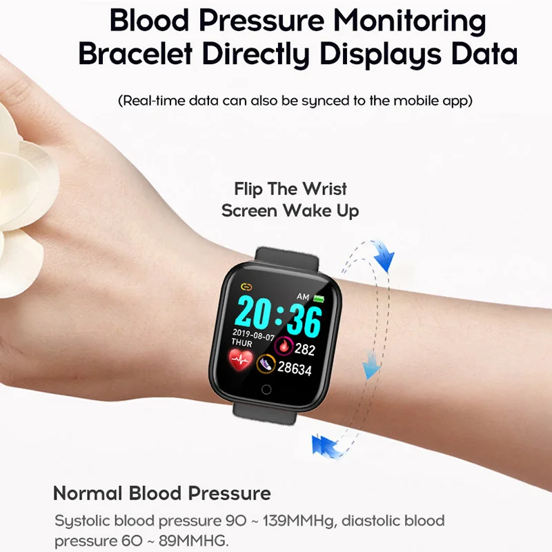 Rainwayer Smart Skatīties Ūdensizturīgs Bluetooth saderīgu Asins Spiedienu, Fitnesa Tracker Sirds ritma Monitors Smartwatch Apple IOS