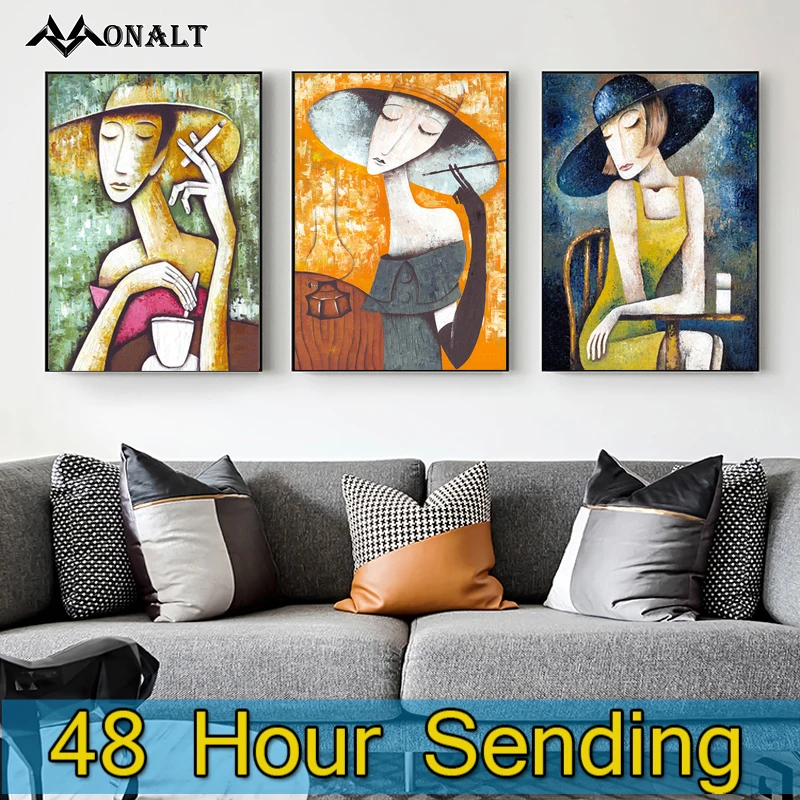 Kanvas Glezna Abstraktas modes sieviešu plakātu un Izdrukas HD Attēls attēlā dzīvojamā istabā pie sienas mākslas Jaunrades Dekoratīvas Gleznas