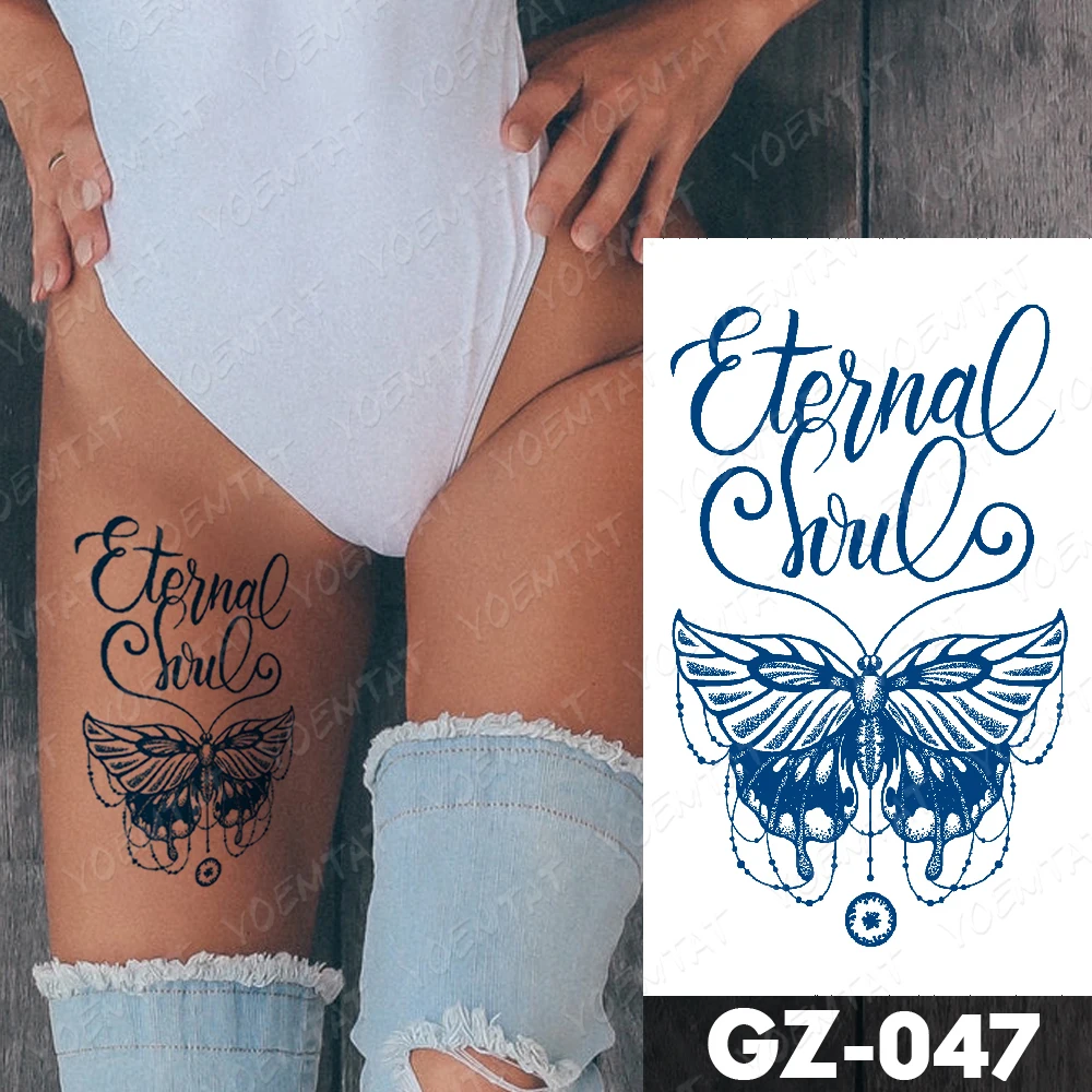 Sula, Kas Ilgst Ūdensnecaurlaidīgus Pagaidu Tetovējumu Uzlīmes Butterfly Angļu Vēstuli Ķīniešu Pulkstenis Flash Tetovējumiem Tintes Body Art Viltus Tetovējums