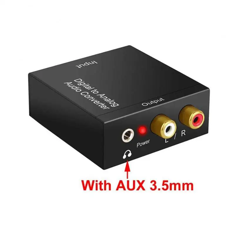 Portatīvo Koaksiālie Optiskās Šķiedras Digitālā Uz Analogo Audio AUX 3.5 mm Jack RCA L/R Converter SPDIF Ciparu Audio Decoder Pastiprinātājs