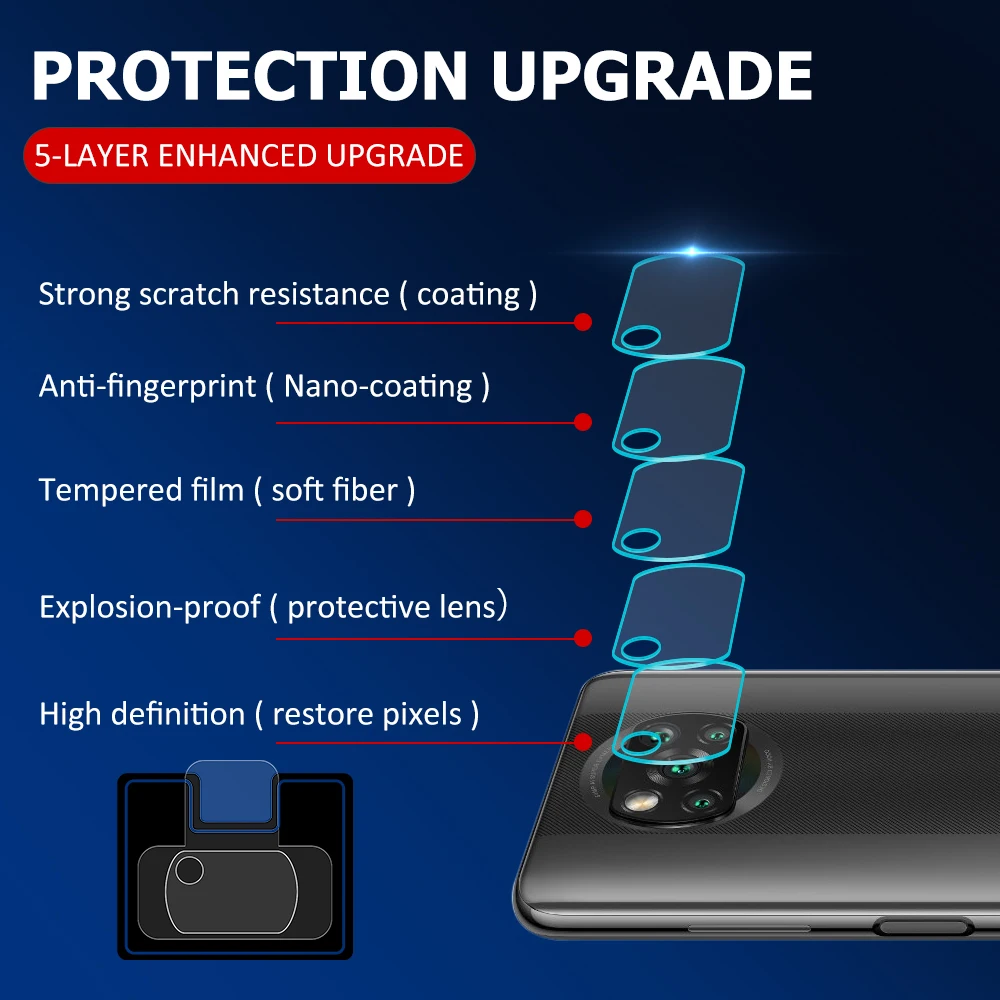 3pcs Kameras aizsargstikls Par Xiaomi Poco X3 NFC M3 Stikla Len Ekrāna Aizsargs, Lai Xiaomi Mi 10 10T, Ņemiet vērā, 10 Pro Ultra Lite