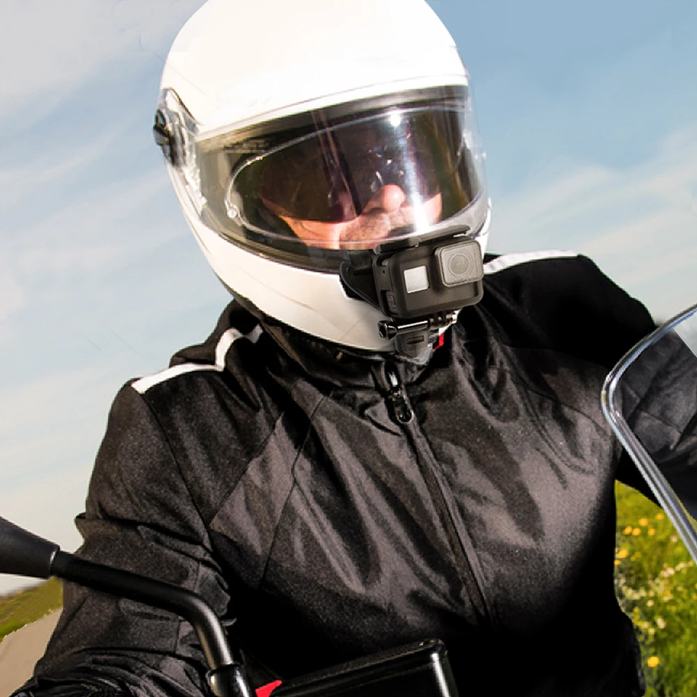 Motobike Ķiveres Zoda Siksnas Stiprinājums Rīcības Kameru Piederumi Priekšā Zoda Turētājs Turētāja Statīva Stiprinājums GoPro Xiaomi Yi