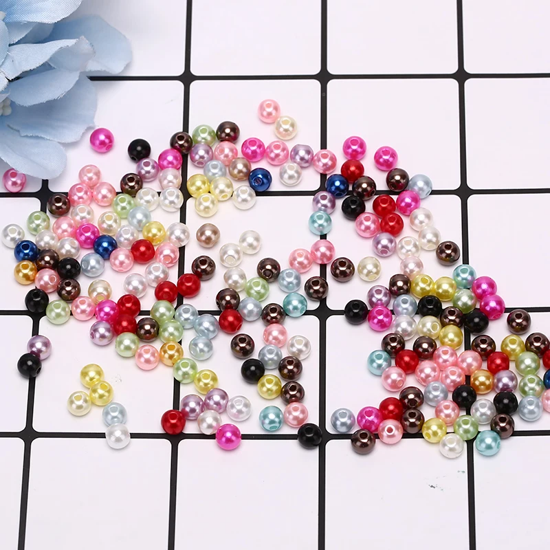 6mm Caurumu 1mm Stikla Pērle Apaļas Pērlītes Jauktu Krāsu Pearlized Krelles, Aproces Auskari Konstatējumi Par Rotaslietu izgatavošana DIY