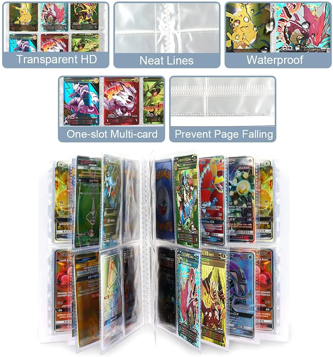 240Pcs Pokemon Kartes Albumu Anime Spēlē Spēli Kartes, Kartes, Grāmatas Saistvielu Kolektori Turētājs Piekrauts Jaudas Mapi Bērniem Piekrauts Sarakstu Rotaļlietas