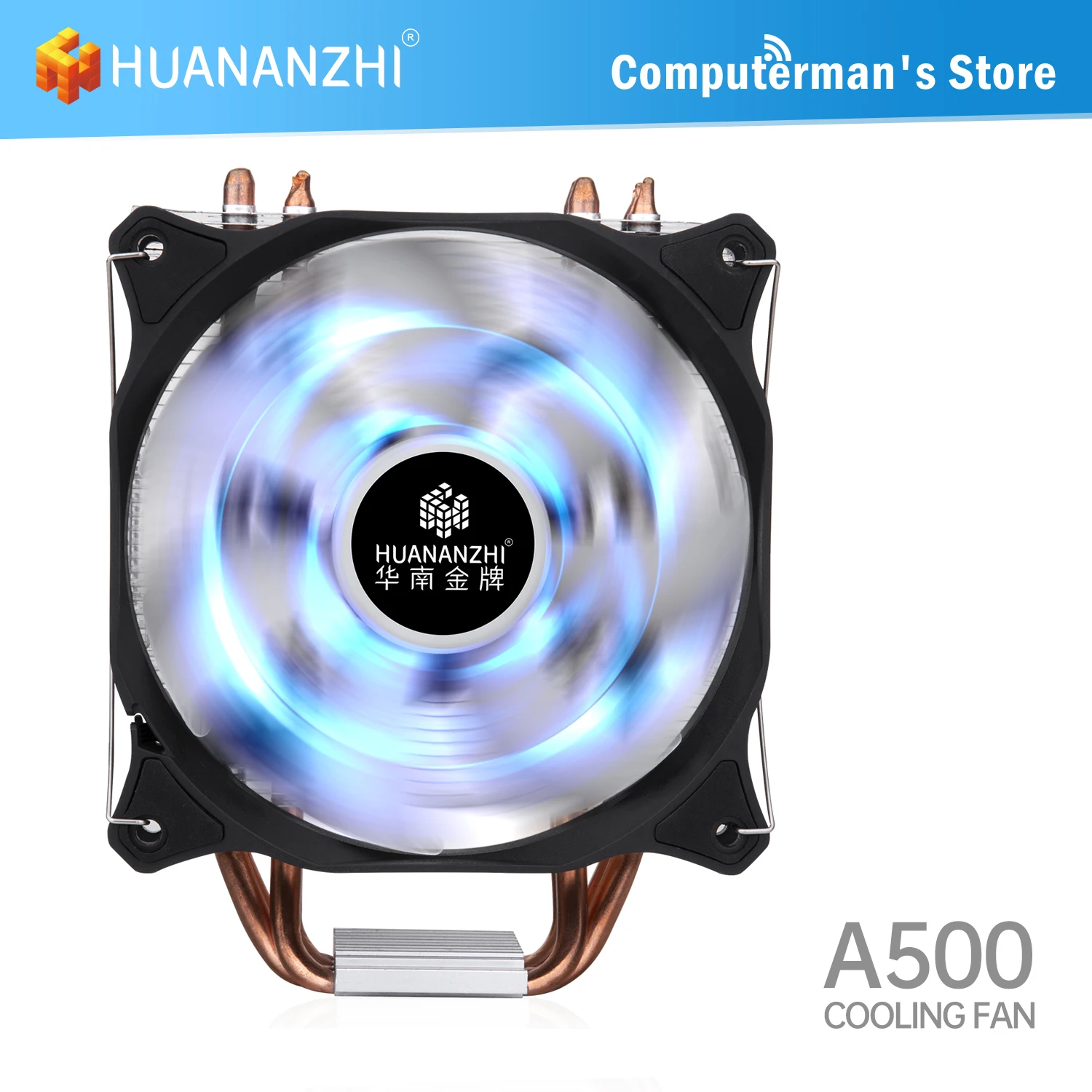 HUANANZHI A500 LGA 2011 775 1150 1151 1155 2/4 Vara Siltuma Caurules, LED CPU Dzesētājs, Dzesēšanas Ventilators, Radiators, Kluss SINGLE/Dual Fan