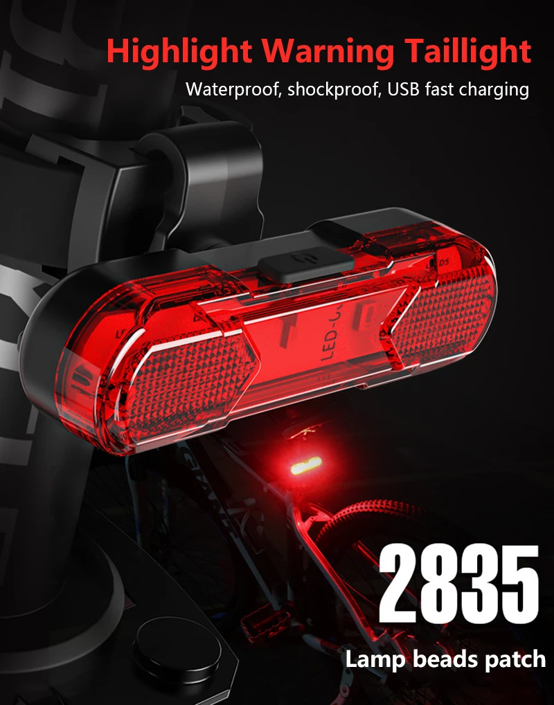 USB Lādējamu Riteņbraukšana Ūdensizturīgs MTB Road Bike Astes Gaismas, kas Mirgo Par Velosipēdu velosipēdu LED Taillight Velosipēda Aizmugurējās Gaismas TSLM1