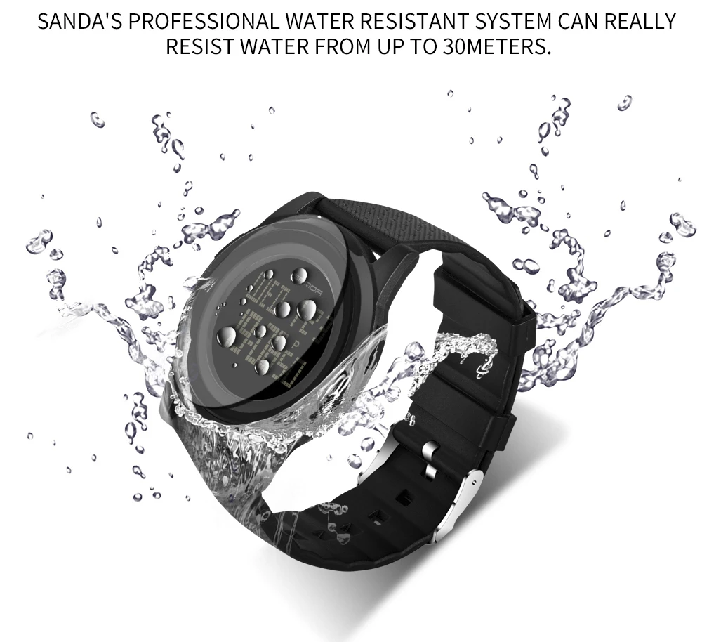 SANDA Luksusa Vīriešiem Skatīties 9mm Super Slim Analog Digital Militāro Āra Sporta LED Ūdensizturīgs Rokas Elektroniskās Vīriešu Pulksteņi