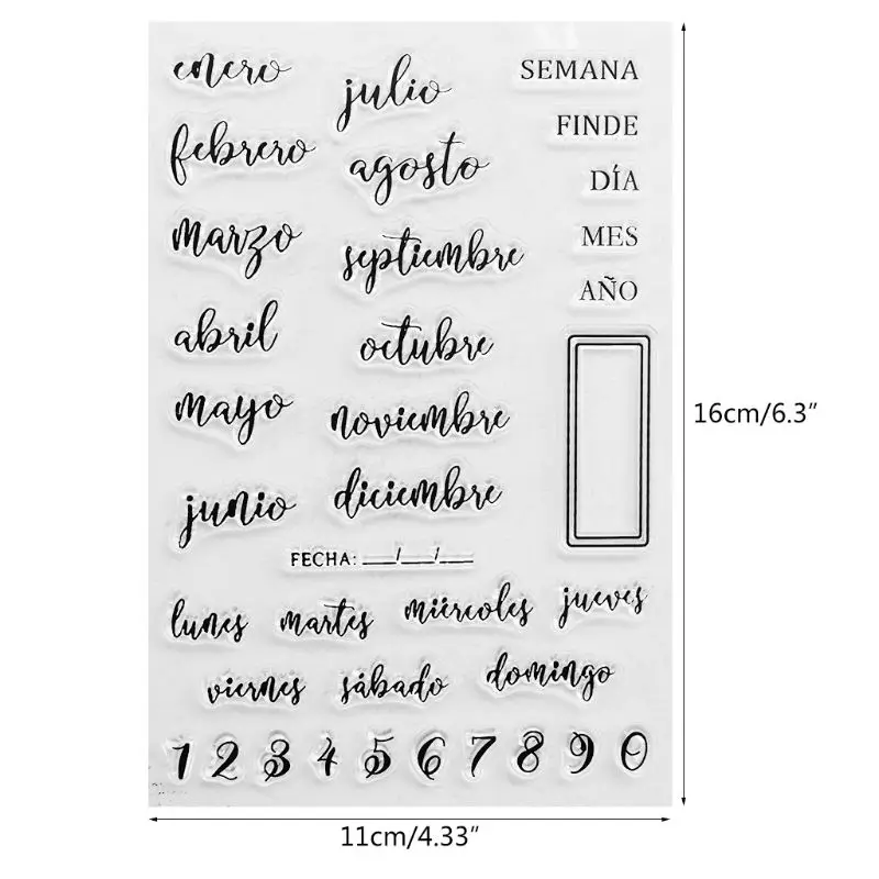 Spānijas Datumus Silikona Skaidrs, Zīmogs Zīmogs DIY Scrapbooking Reljefu Foto Albums