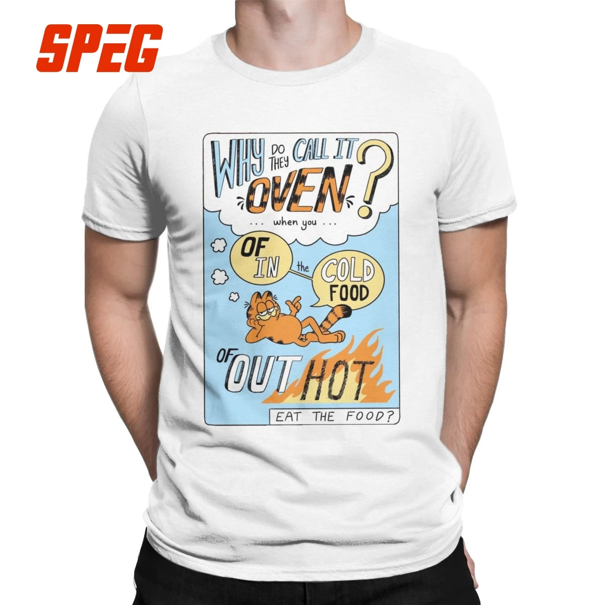 Kāpēc Viņi To Sauc Krāsns, Vīriešu T Krekls Garfield Jaunums Tees Īsām Piedurknēm Apkalpes Kakla T-Krekls, Kokvilna Grafiskais Topi