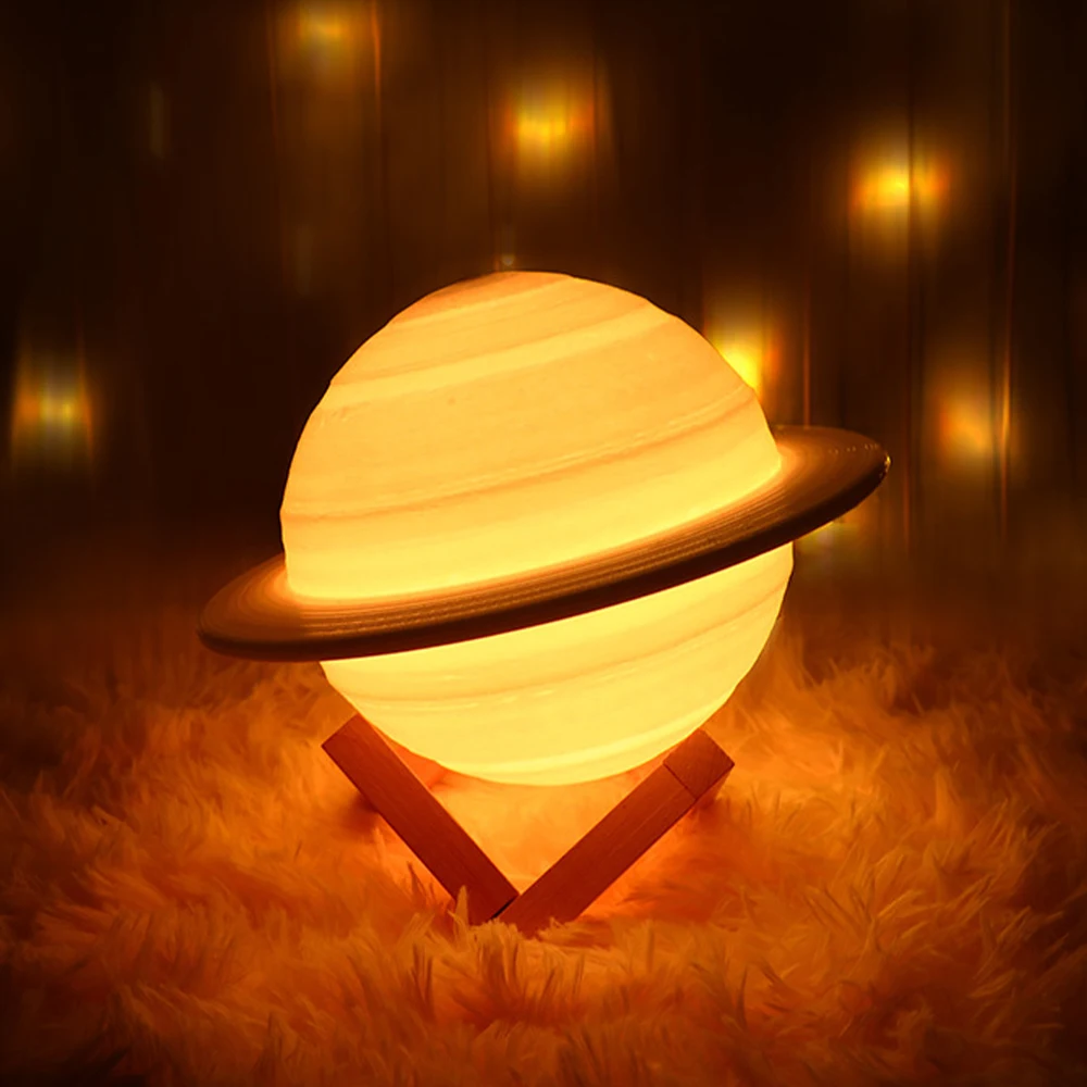 LED Mēness Gaismas Radošo 3D Drukas Nakts Mēness Gaismas Lampa Zemes Spilgtumu Multicolor