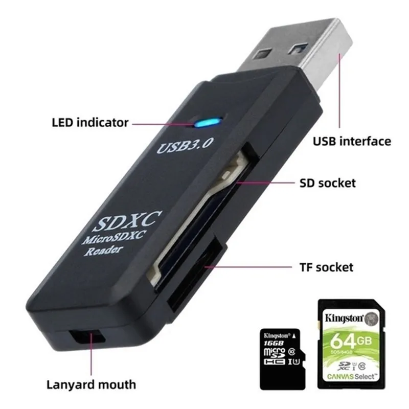 6 Stilu OTG Karšu Lasītājs USB 3.0/Micro SD/TF Card/C Veida Mini Disks-Bezmaksas Multi-Function Adapteris Centrmezglu