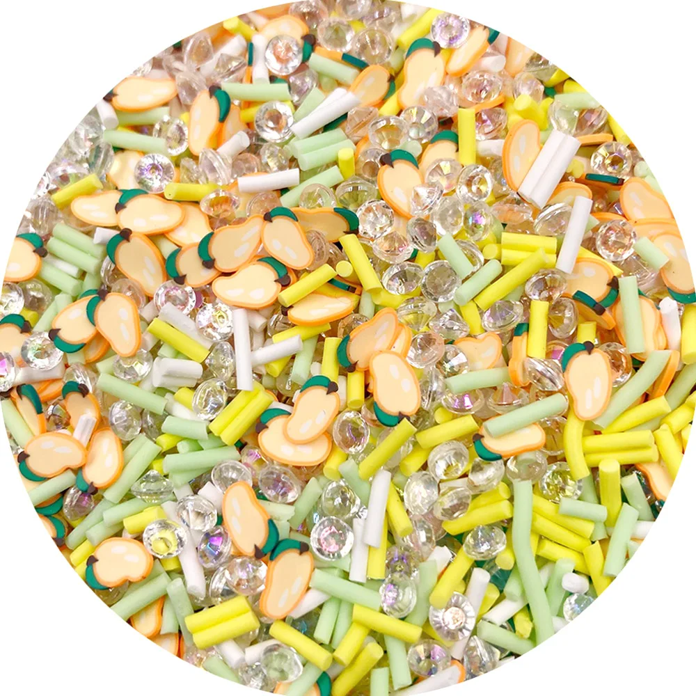 100g Jauktas Pērle Rhinestone Polimēra Māla Sprinkles Amatniecības DIY Sārņus Apdares Apdare Tiny Gudrs plastmasas klei Piederumi
