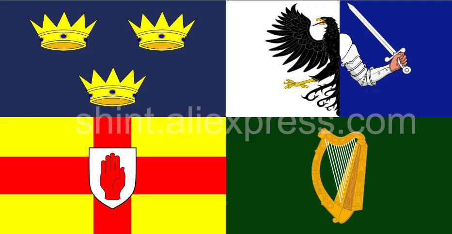 Saraksts karogi Īrijas Četras Provinces Karoga 3ft x 5ft Poliestera Banner Peld 150* 90cm Pasūtījuma āra