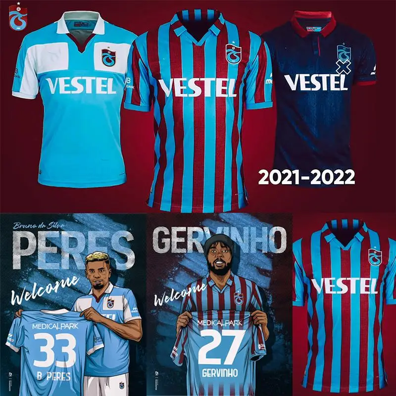 21/22 Trabzonspor B. PERESS GERVINHO Soccer Jerseys Bordo-Mavililer 2021 2022 C. EKUBAN DJANINY TAVARES futbola krekls A. NWAKAEME A