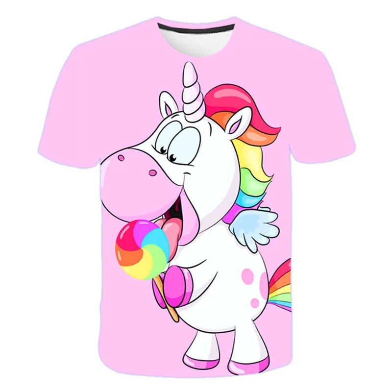 Ir 2021. Unicorn meitenes drēbes no 4 līdz 14 gadu, krāsu, radīt gleznu t krekls 3D drukas Meitenes t Poliestera unicornio meitenēm 4-14T