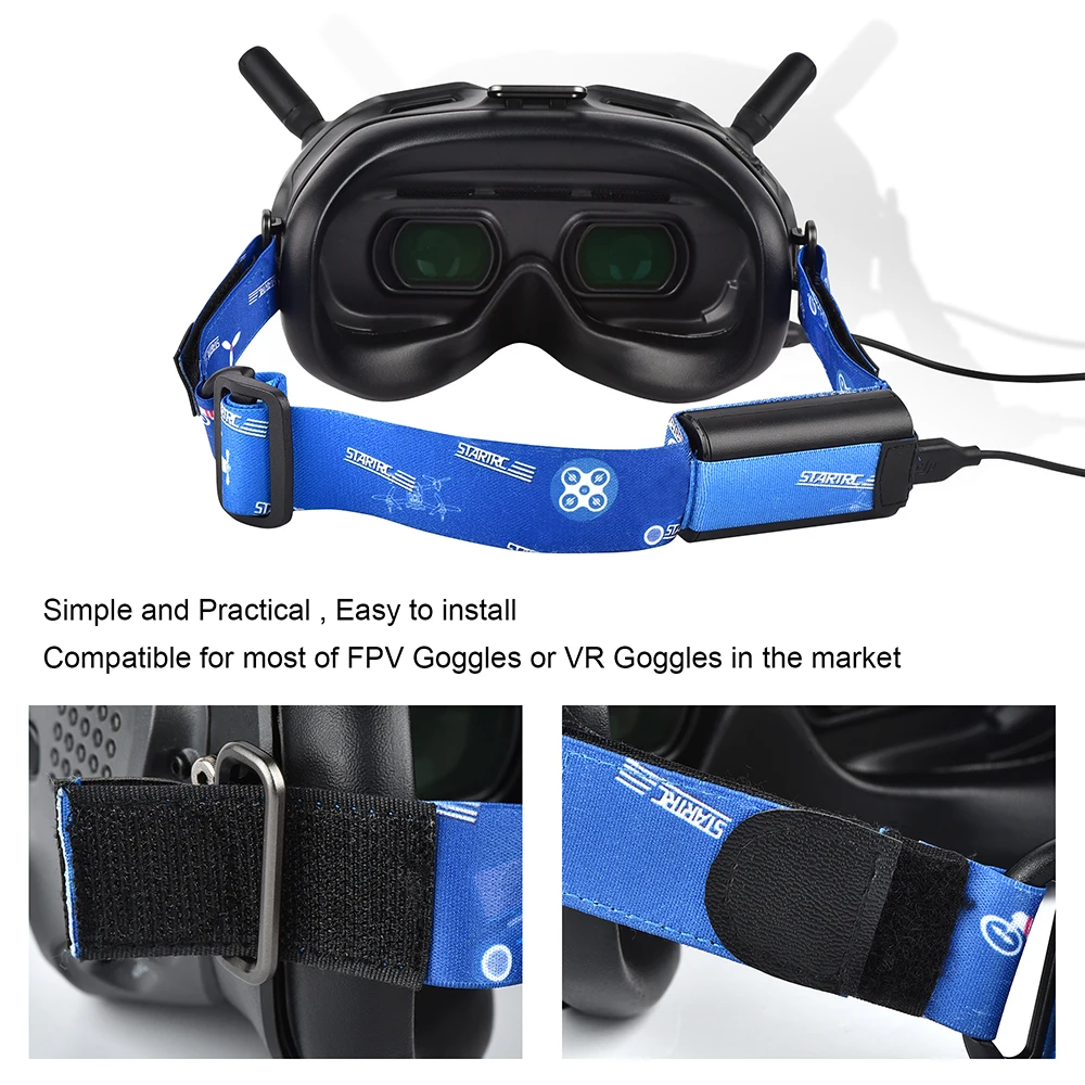 DJI FPV Regulējams Krāsains Galvas stīpa Baterijas Siksnu DJI FPV Googles V2 /VR Brilles ap Galvu stiprināmas Piederumi