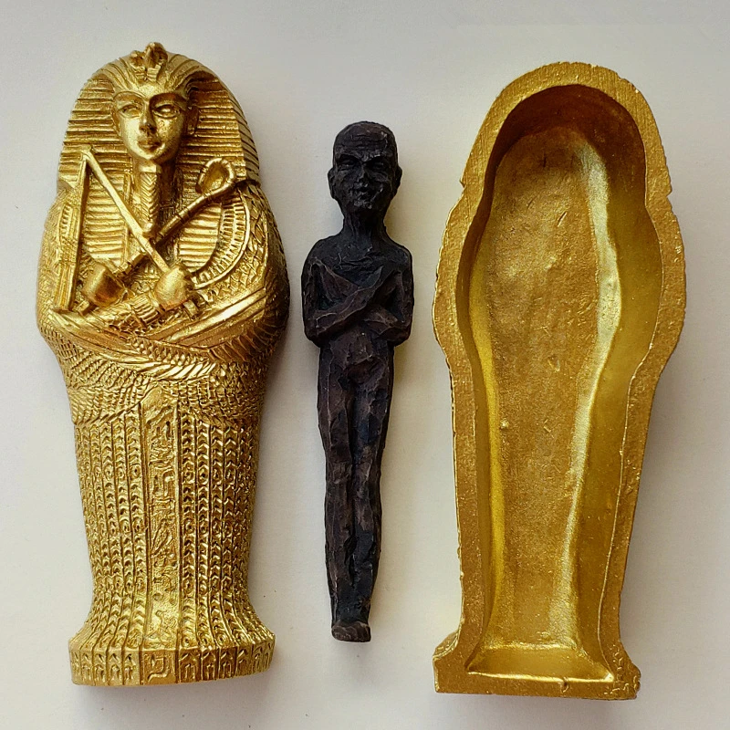 Ēģiptes Ķēniņa Faraona Sarkofāgu Zārku Ar Māmiņa Statuetes Statuja-Miniatūra Sandplay Dekoru Miniatūra Mājas Apdare