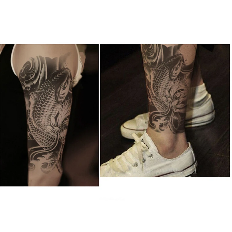 Sexy Zivju Tetovējumu Uzlīmes Ūdensizturīgs Sievietes Ķermeņa Mākslas Tetovējumi Karpas Modelis Tetovējumu Uzlīmes Pagaidu Uzlīmējamo Tetovējumu Roku
