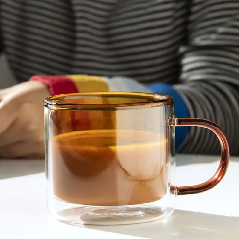 250ml Dubultās Sienas Stikla Tasi Tējas Drinkware Kausa karstumizturīgs Roku darbs Veselīgu Dzērienu Krūze Tējas Krūzes Pārredzamu Drinkware