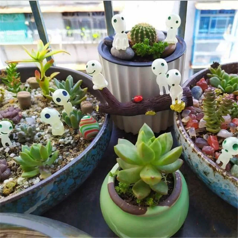 10pcs Miniatūras Bonsai DIY Gaismas Pasaku Lelle Rotājumu Mirdzumu Miyazaki Spoku Princese Dārza Pagalmā Dekoru Halloween Puse Supplies