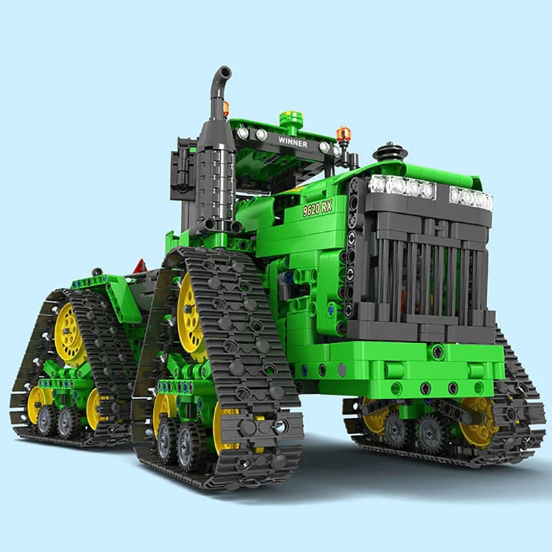 Jaunu KM Augsto Tehnoloģiju RC Kāpurķēžu Traktoram Modeli, Celtniecības Bloki, Ķieģeļi Radošo Ekspertu Lauksaimniecības Tehnika Rotaļlietas Bērniem Dāvanas