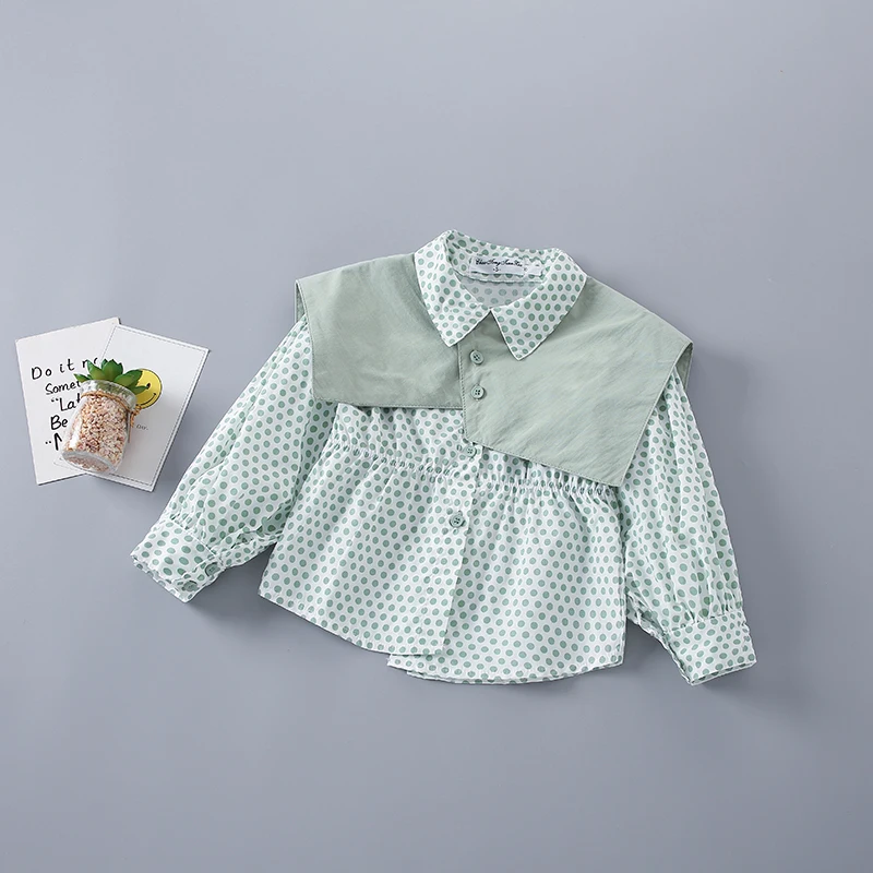 2-7 Gadiem, Augstas Kvalitātes Atsperu Meitene Apģērba Komplekts Ir 2021. Jaunu Modes Gadījuma Dot Krekls + Džinsi Mazulis Bērniem Meiteņu Apģērbs