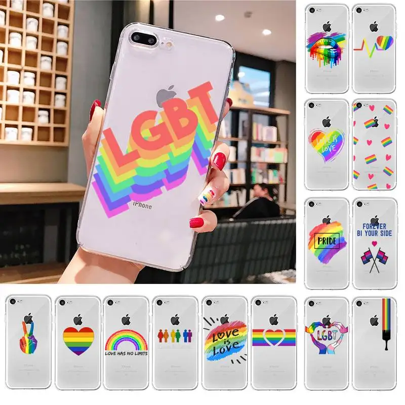 Lesbiešu LGBT Varavīksnes Lepnums Tālrunis Lietā Par iPhone X XS MAX 6 6s 7 7plus 8 8Plus 5 5S SE 2020. GADAM XR 11 11pro max Skaidrs būtiska Vāciņu