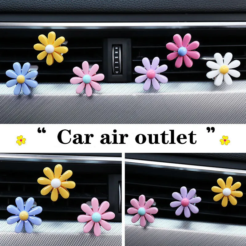 Aromterapijas gaisa kondicionēšanas auto gaisa izplūdes smaržas klipu maza margrietiņa klipu auto interjera dekorēšana piederumi gaisa attīrītājs