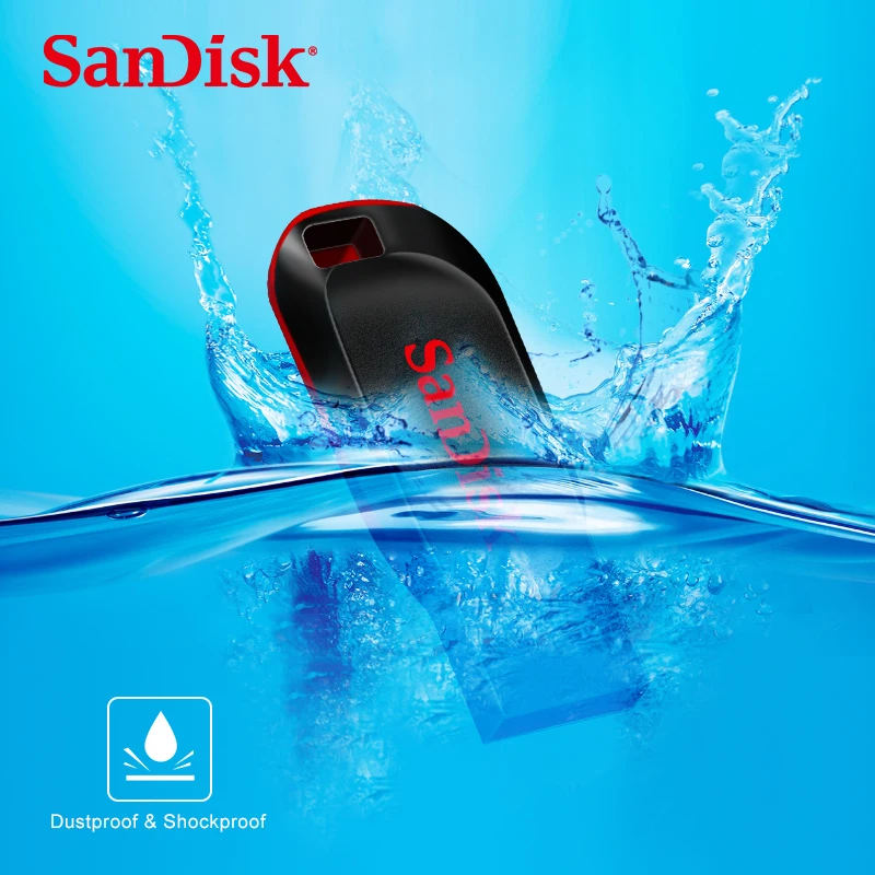 Oriģināls SanDisk Cruzer Blade CZ50 USB Flash Drive 64GB, 128GB 16GB 32GB Pen Drive USB 2.0 Atbalstu oficiālai PC