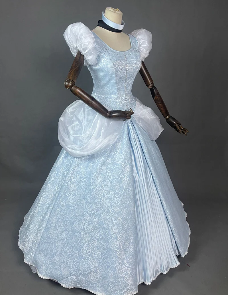 Halloween Cinderella Kleita Jaunākās Augstas Kvalitātes Cosplay Princese Kostīmu Pieaugušo Mežģīnes Up Korsete Kāzu Vakara Pusei Bumbu Kleita