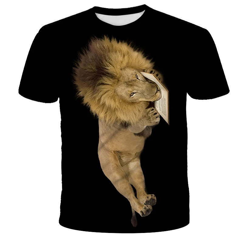 Ir 2021. Vasaras Personības Lauva Vīriešu T-Krekls 3D Drukāšanas Īsām Piedurknēm Vīriešu Hip-Hop O-veida Kakla Ikdienas Krekls Streetwear 100-6XL