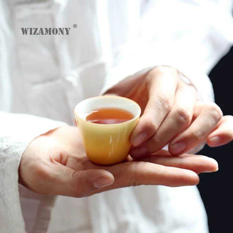 WIZAMONY Krāsu glazūru jade māla keramikas tējas tase Master Cup vienu tasi nelielu tējas tase Kung Fu tējas tase tējas ceremonija kausa vairumtirdzniecība