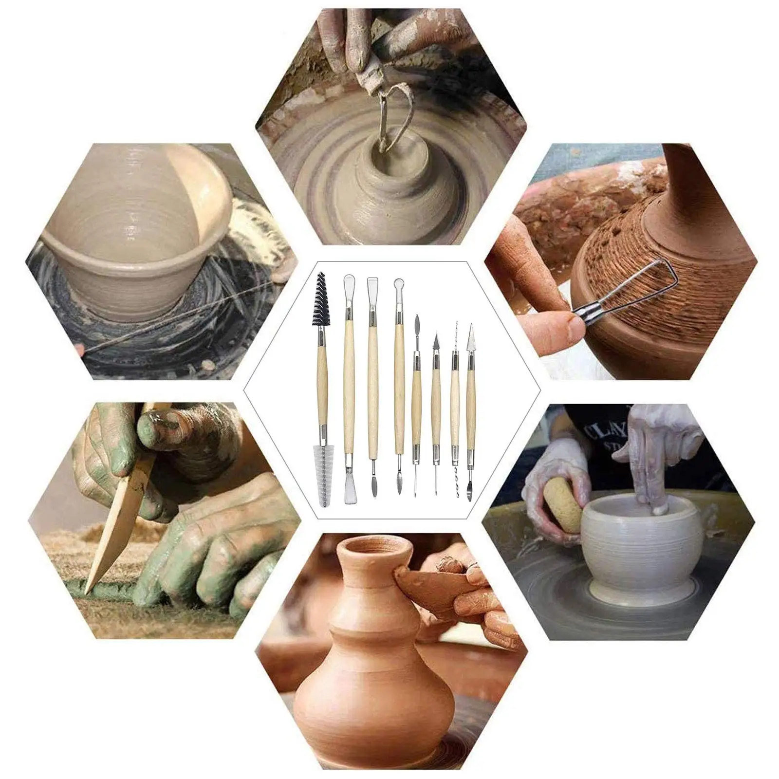 30Pcs Keramikas, Koka un Keramikas Griešanai Rīku Komplekts, Keramikas Māla Modelēšanas Rīku Komplekts ar Portatīvo Soma Iesācējiem Profesionālā Māksla
