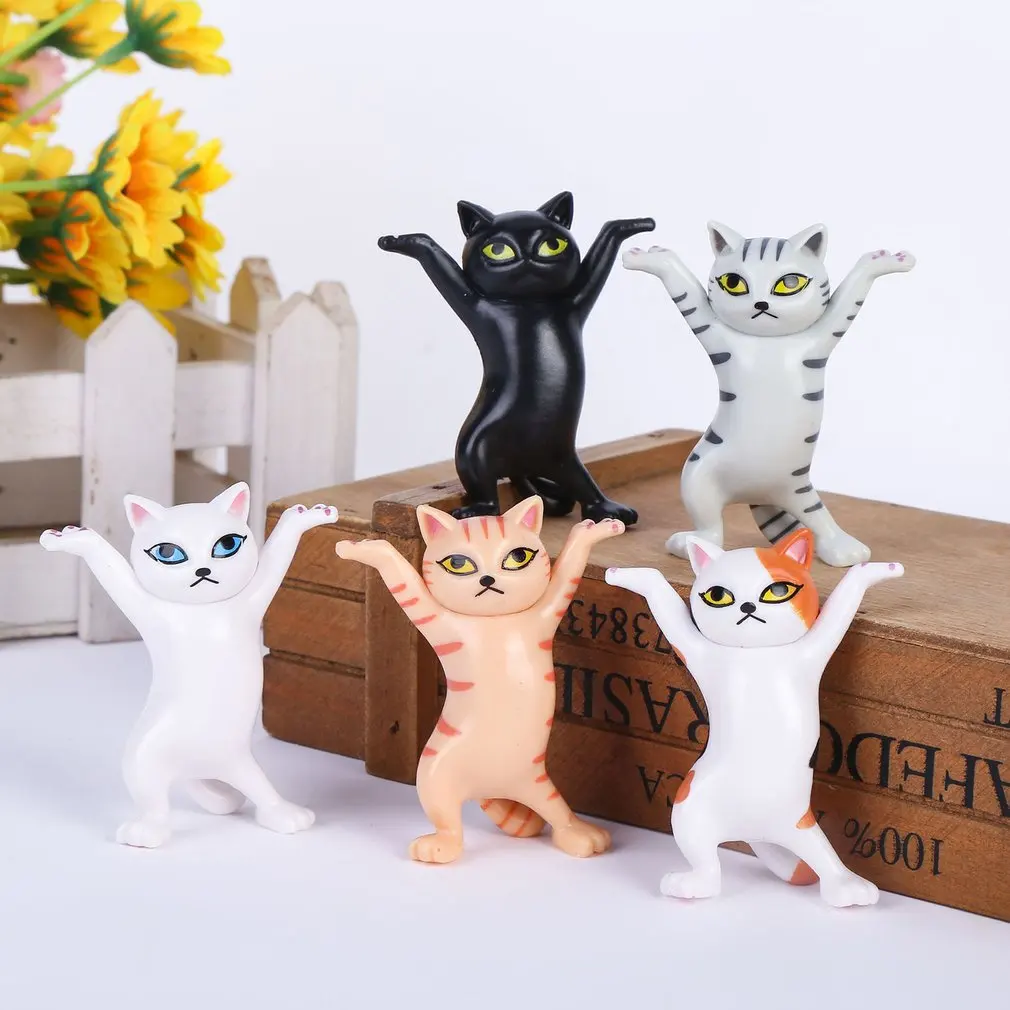 Karikatūra kaķis pildspalvu turētājs dejas kaķis hand-made multiplikācijas filmu burvīgo kaķēnu rotaļu lelle rotājumu biroja pildspalvu turētājs Attēls Modelis