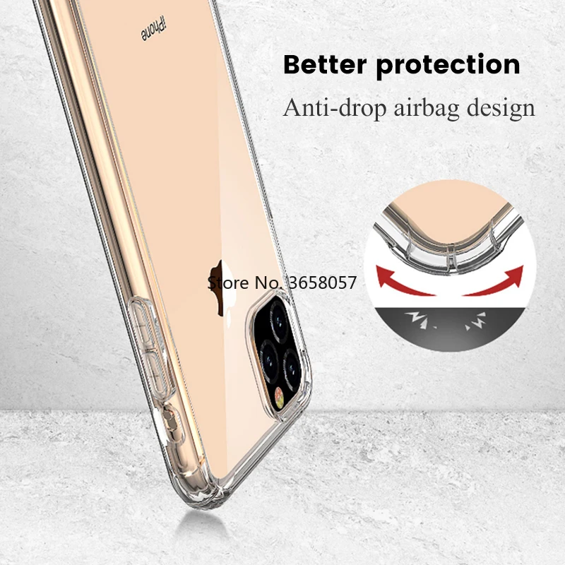 Triecienizturīgs drošības Spilvens Mīksts TPU Atpakaļ uz Lietu iPhone 11 Pro Max XS Max XR X 11pro 11 Anti-Scratch Telefonu Gadījumā drošības Spilvens Pilna apdrošināšana