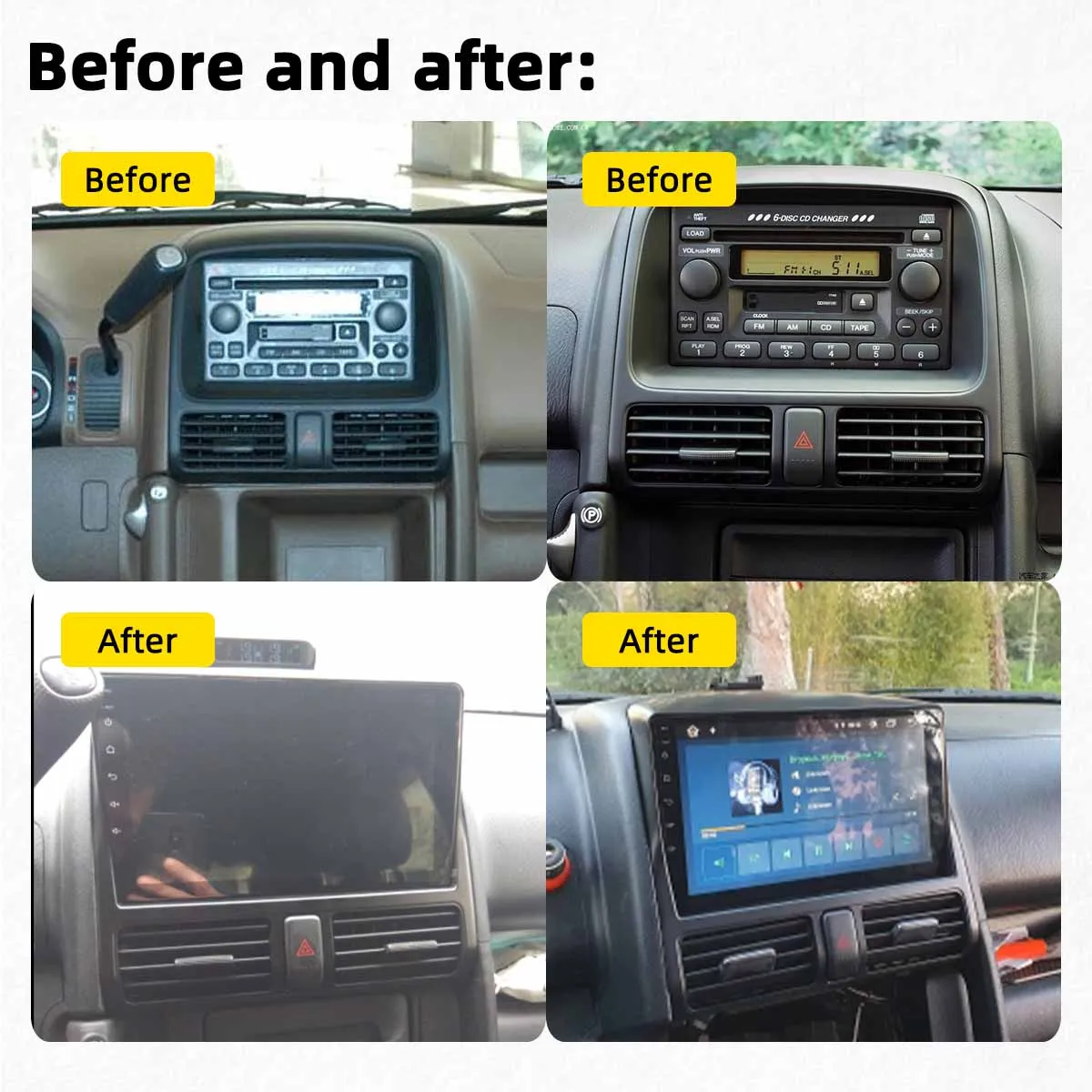 Android 8.1 Auto Radio navigācija, stereo wifi gps Honda CRV CR-V 2001-2006 Auto Radio Multimediju Atskaņotājs, 2 din 9