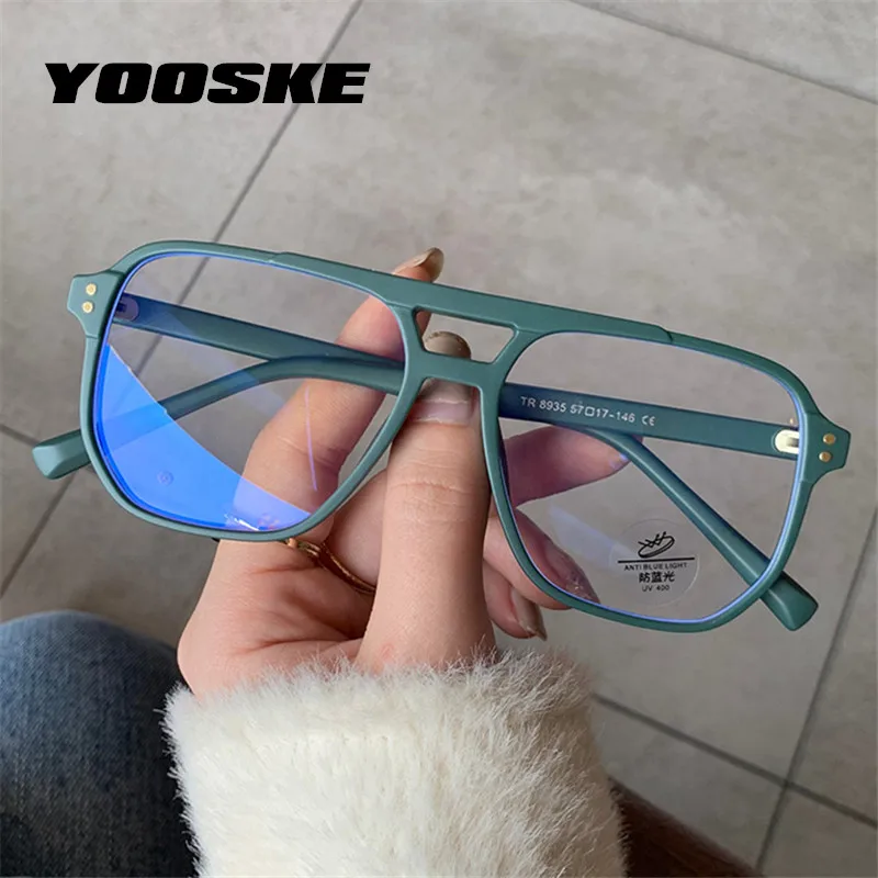 YOOSKE Vintage Tuvredzība Brilles Sievietēm, Vīriešiem Anti Zilā Gaisma Datoru Rāmji, Brilles TR90 Optisko Rāmis Retro Dubultās Staru Dizainu