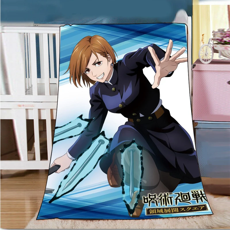 Anime Vilnas Segu Jujutsu Kaisen Kugisaki Nobara sega paklāju, mīksto mājas apdare gultas piederumus 200x150cm