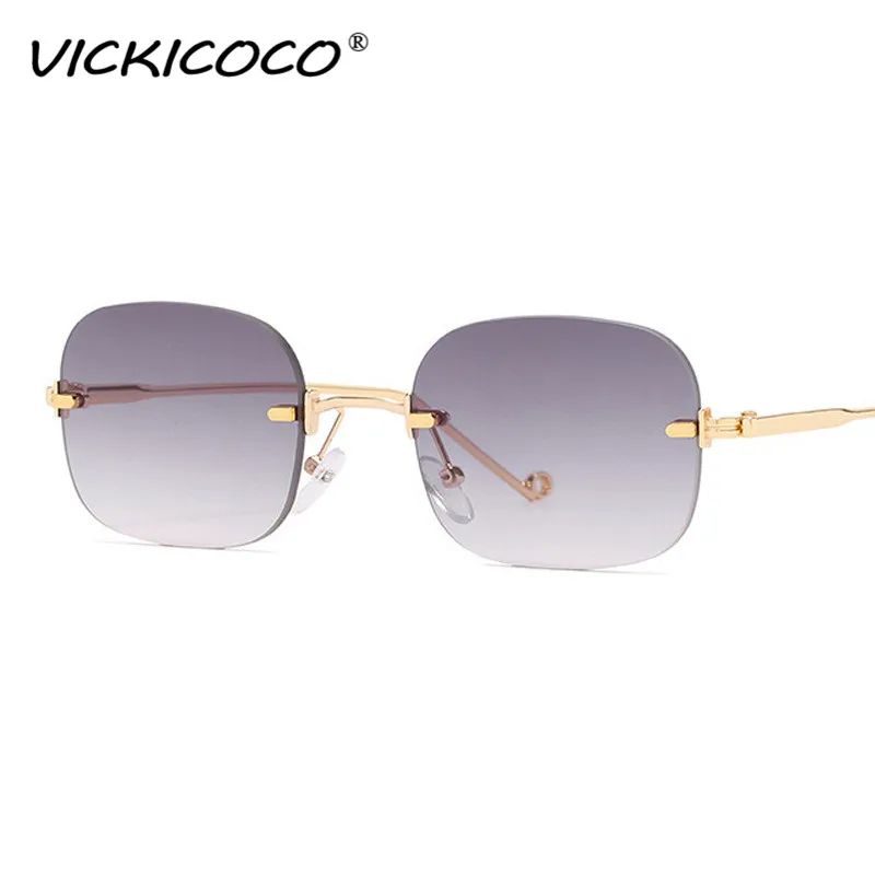 Ir 2021. Jaunu Luksusa Zīmolu Sakausējuma bez apmales Laukumā Saulesbrilles Sieviešu Vintage Slīpumu, Bezrāmju Saules Brilles Vīriešiem Retro UV400 Toņos