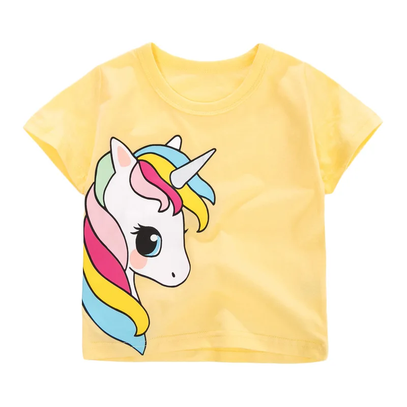 Maz Maven Meitenes Jauno Unicorn Dzeltenā T-Krekls Jauki Bērnu Apģērbi Topi Bērnu Bērniem no 2 līdz 7 Gadu vecumam