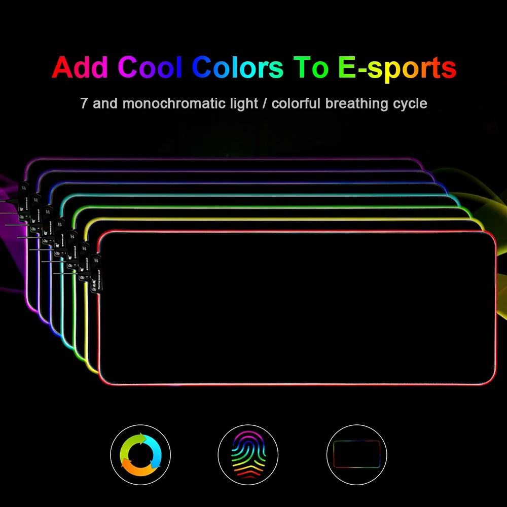 FOSITAN RGB Spēļu Pele Spilventiņu Liela Izmēra LED Krāsains Gaismas galda Spēļu Paklājiņš Anti-slip Klaviatūru pad PC Datoru, Klēpjdatoru