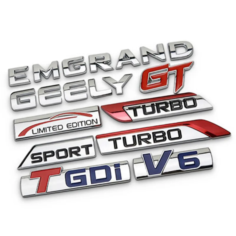 Auto bagāžnieka ķermeņa logo Geely emgrand atlas TGDI V6 TURBO GT emblēma
