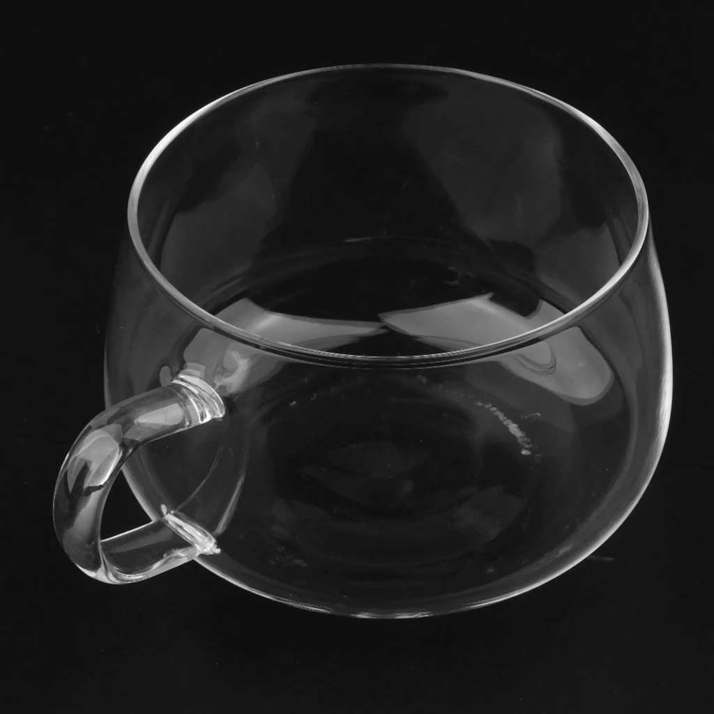 Divslāņu karstumizturīgs Stikla trauks ar Rokturi,Augstas Borsilikāta Pārredzamu Inovatīvu Puķu Trauku Stikla Kauss