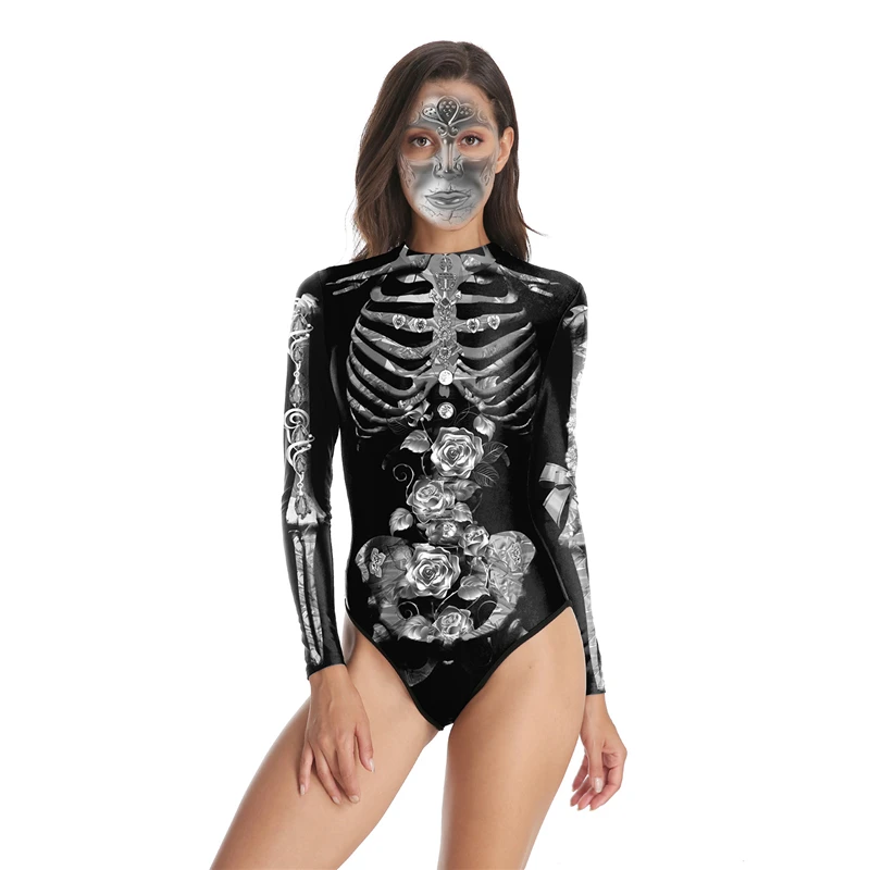 Jaunā šausmu skelets bikini Cosplay kostīmu Halloween kostīms sieviešu peldkostīmi šausmu animācijas performance apģērbi
