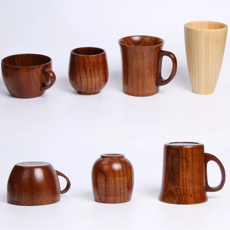 Japāņu Stila Dabīgā Koka Kauss Klasiskā Handcrafted videi draudzīgs, Tēju, Kafiju, Pienu, Vīna Kausa Drinkware