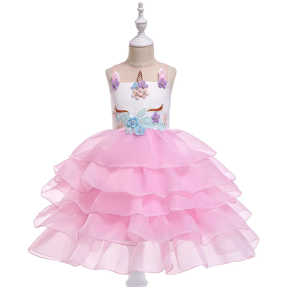 Lieldienu Meitenes Kleita 2gab Bērniem Kleitas Meitenēm Unicorn Puse Kleita Toddler Cosplay Princese Kleitas ziedu kleitas, kāzas