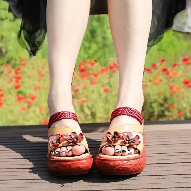 Ir 2021. Jauns Klasiskās Ziedu Vasaras Kurpes Sieviešu Sandales Modes Čības Platforma Sieviešu Flip Flops Sieviešu Apavi, Lielie Izmēri