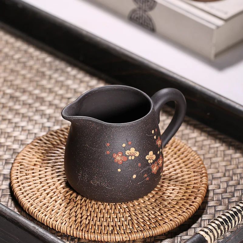 230ML Yixing Violetā Māla Handgrip Taisnīgu Kausa Ķīnas Tējas komplekts Tējas Komplekts Drinkware Cha Hai Tieguanyin Valsts Tases Sadzīves tēja