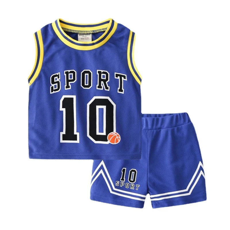 Bērniem Vasarā Komplekti zēniem Zīdaiņu Zēnu Sporta apģērbu bez Piedurknēm, kostīmi Veste+bikses 2gab Basketbola zēnu apģērbs Bērniem Valkāt 2021