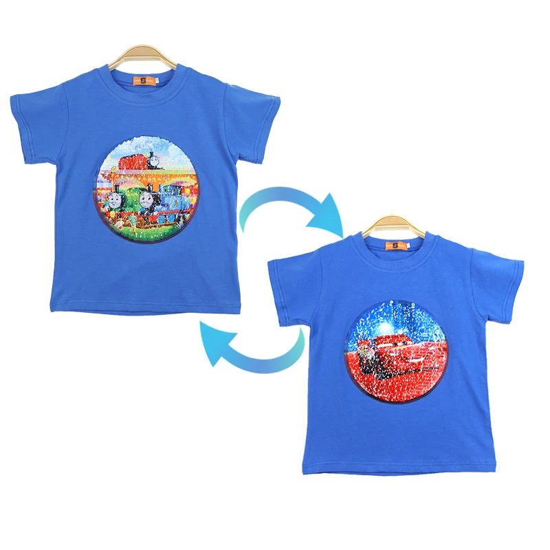 Disney Vasaras Apģērbu McQueen Zēnu T-krekls 1 gab., Burvju Vizuļi Mainīt Grafisko Kokvilnas Gadījuma Modes Bērnu Augšu
